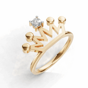 Crown Solitaire Ring - 18kt Gold vermeil